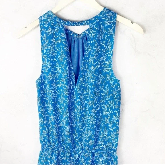 [Joie] Classic Blue Floral Ruffle Dress
